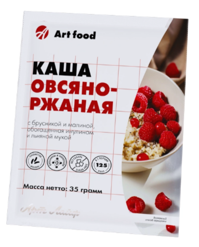 Каша овсяно-ржаная с брусникой и малиной АртЛайф, 35г