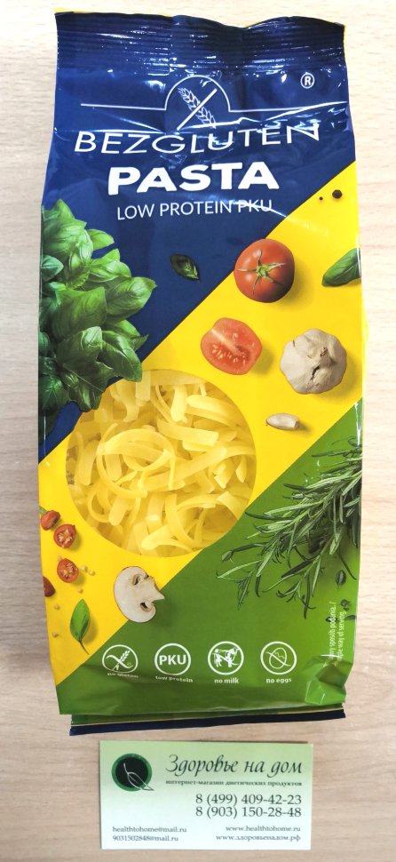 Макароны PASTA PKU "Квадратики" низкобелковые Bezgluten, 250г [Акция! Скидка 30%! Срок годности 07.11.2026]