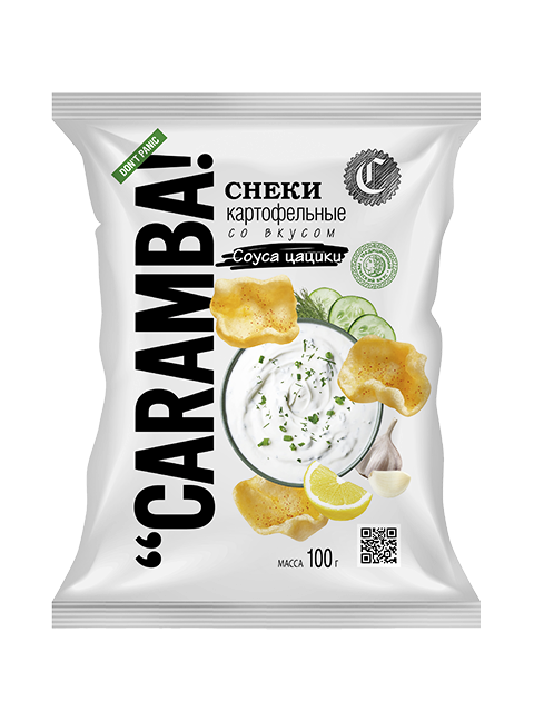 Снеки картофельные со вкусом соуса Цацики низкобелковые CARAMBA, 75г