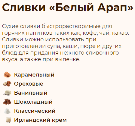 Сливки ШОКОЛАДНЫЕ низкобелковые Белый Арап, 200г