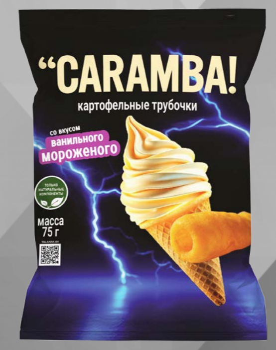 Трубочки картофельные со вкусом ванильного мороженого низкобелковые CARAMBA, 75г
